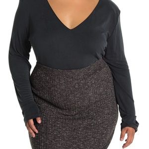 One One Six Washed Black Bodysuit Women’s 1X Brand New